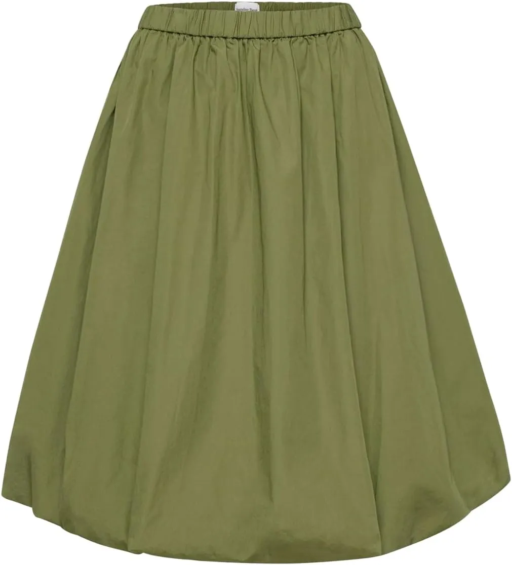 Women Y2k Bubble Maxi Skirt Casual Elastic Waist Flowy A Line Long Skirt Summer Ruffle Midi Skirt Dress Streetwear