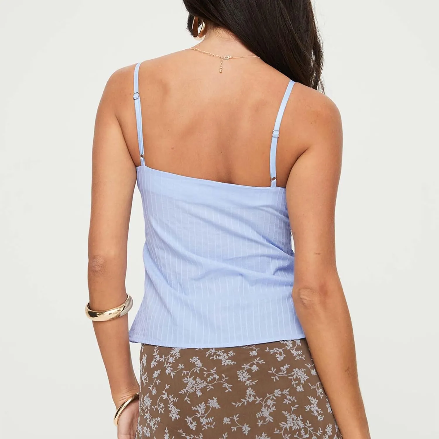 Women Y2k V Neck Camisole Tank Top Spaghetti Straps Lace Patchwork Summer Tops for Party Club