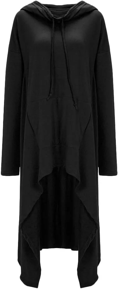 Womens Asymmetric Hem Long Sleeve Loose Casaul Hoodies Sweatshirts Tunic Tops