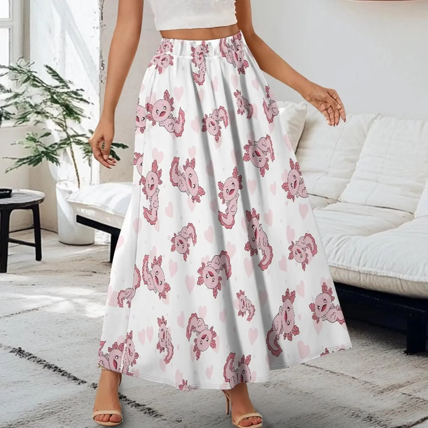 Women's Casual Skirt High Waiste Pleated Long Maxi Swing Skirt Party Vacation Bridesmaid Wedding Guest Dresses