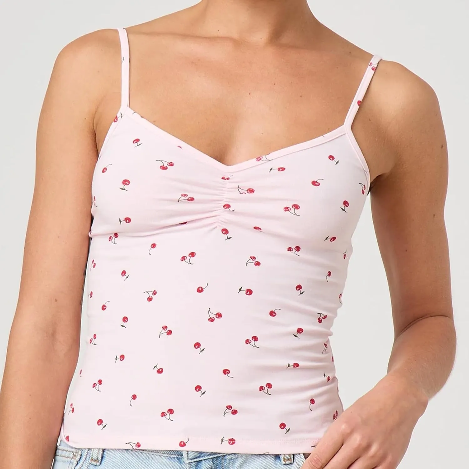 Womens Sexy Cami Stretchy Spaghetti Strap Camisole Tank Top Y2k Going Out Slim Corset Sleeveless Shirt Crop Tops