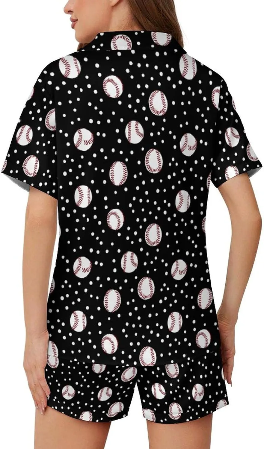 Women's Short Pajama 2 Piece Shorts Sleepwear Loungewear Tops Set