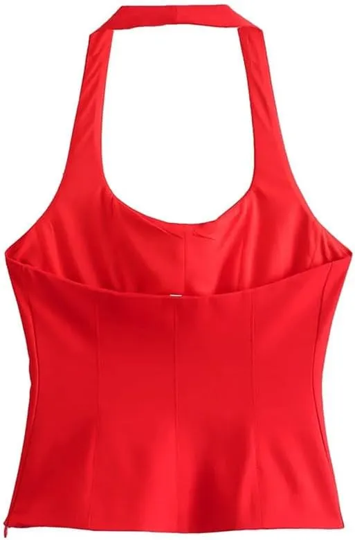 Women's Solid Color Casual Square Neck Cut Slim Mini Short Camisole Top