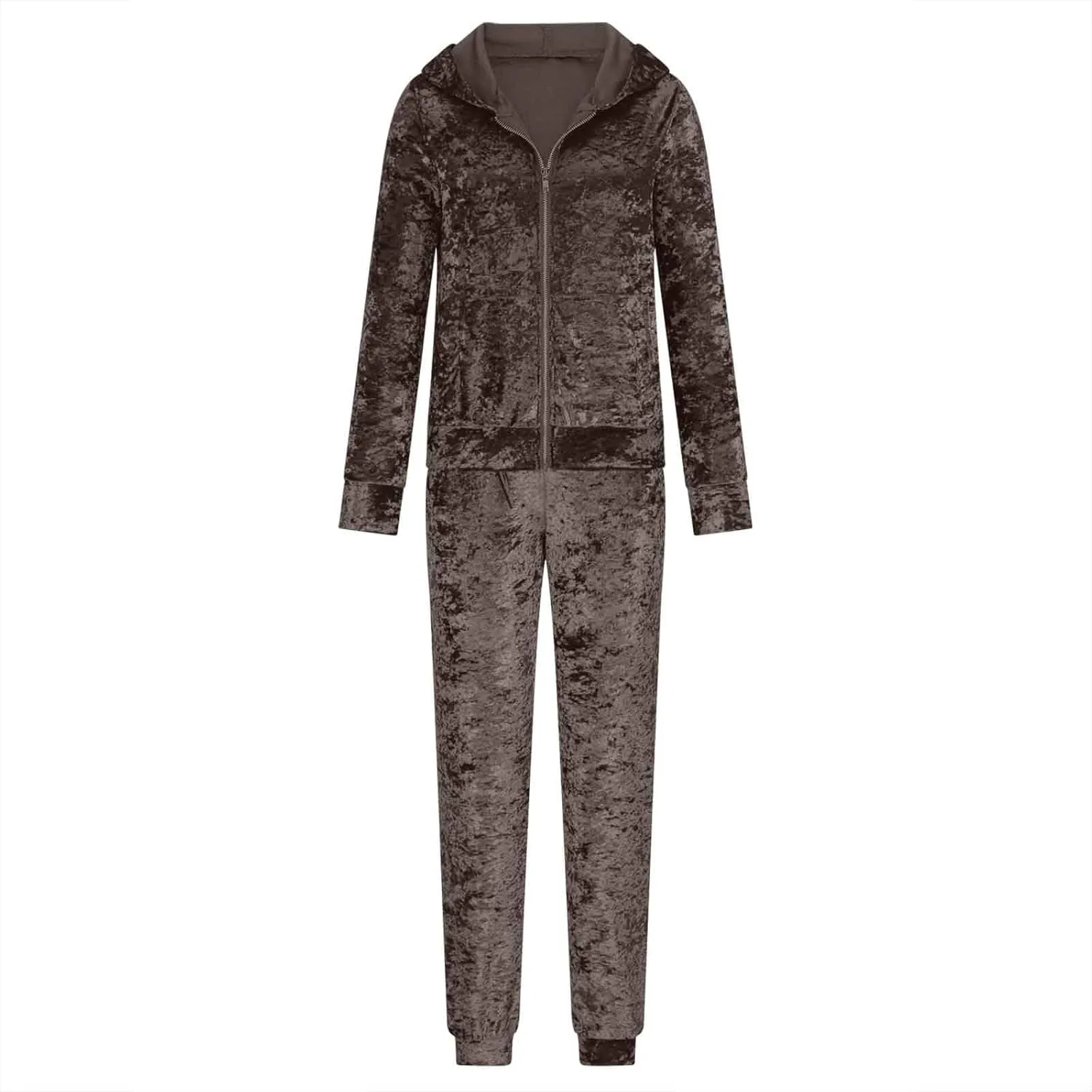Women's Velour Tracksuits 2 Piece Outfits Trendy Velvet Hoodie & Sweatpants Sweatsuit Set Fall Winter Sportswear