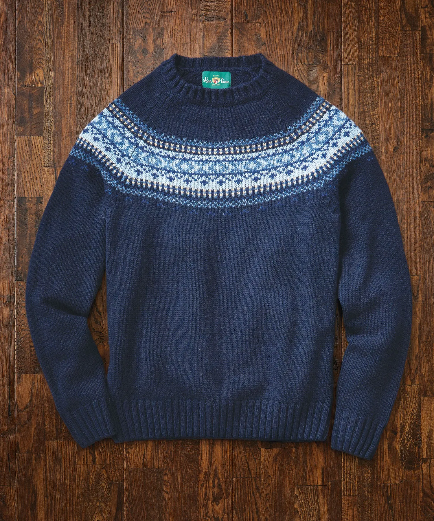 Yoke Fair Isle Stripe Crew Sweater