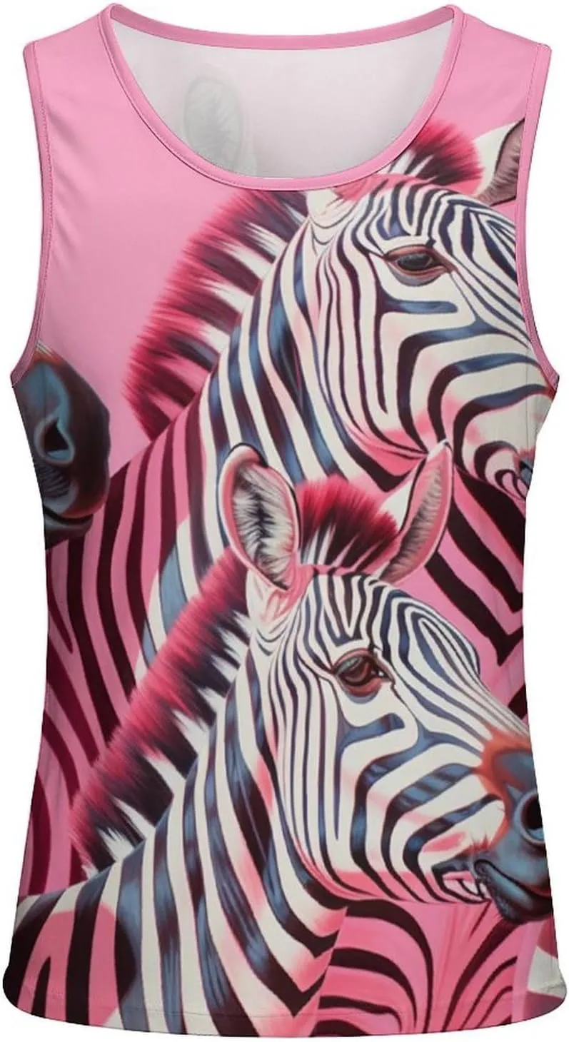 Zebra Men's Tank Top Sleeveless T-Shirt Pullover Vest Shirts Gym Workout Beach Funny
