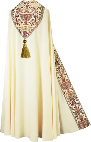 ZYXTIM Medieval Church Clergy Cloak Lauxury Embroidary Vintage Renaissance Long Cape Robe Halloween Christmas Fancy Cape